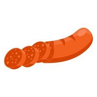 sliced sausage cartoon vector object