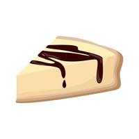 cheese cake with chocolate sauce vector