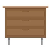 brown wood drawer cabinet vector