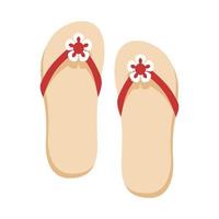 flip flops with cute flower decoration vector