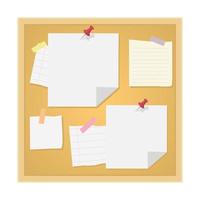 bulletin board and memo note paper vector