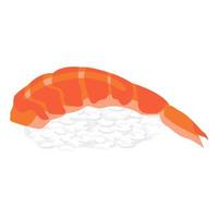 Japanese cuisine shrimp nigiri sushi vector