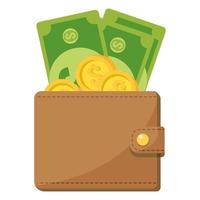 leather wallet purse vector