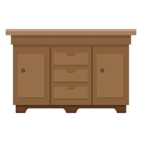 brown wood drawer cabinet vector