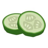 sliced cucumber cartoon vector object