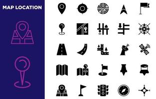 Map and location icon set vector element for your design