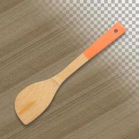 Wooden Spatula On A transparent Background with colored handled photo