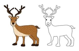 Cute Brown Reindeer isolated on White Background vector