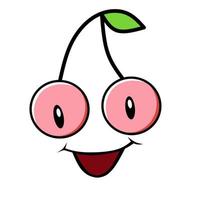 cute cherry kawaii mascot vector