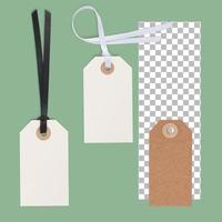 Blank paper label or cloth tag set isolated photo