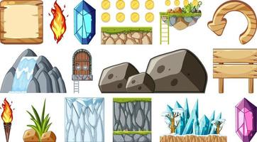 Set of isolated game objects and elements vector