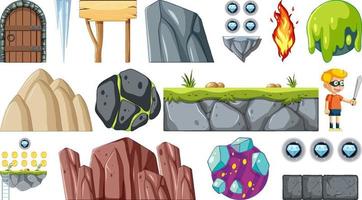 Set of isolated fantasy space objects vector