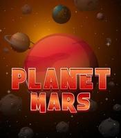 Poster design of Planet Mars vector