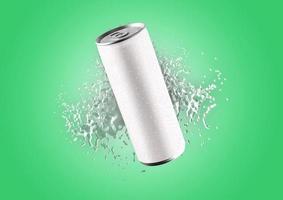 3D rendering white soda can 330ml on colored background. fit for your project and design. photo