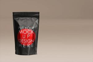 elegante maqueta de cremallera al vacío de café doypack para la marca. foto