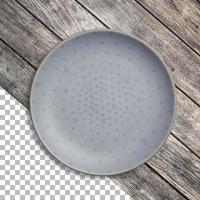 Placa de cerámica vacía limpia aislada en transparencia foto