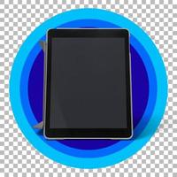 Black tablet over transparent background photo