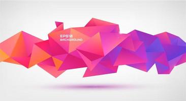 Vector abstract geometric 3d facet shape isolated. Use for banners, web, brochure, ad, poster, etc. Low poly modern style background. Red, purple