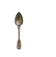 Flat lay vintage spoon on white background. classical concept design. photo