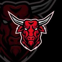 bull head mascot logo vector design template
