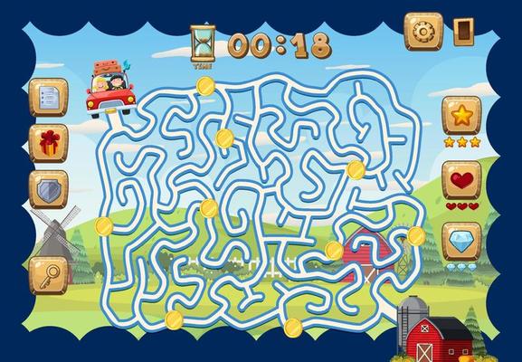 Maze game template for kid