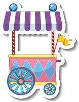 Sticker template with Ice cream cart isolated vector