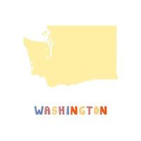 USA collection. Map of Washington - yellow silhouette vector
