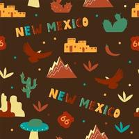 USA collection. Vector illustration of New Mexico heme. State Symbols