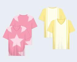 camisa de color rosa y amarillo vector