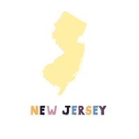 USA collection. Map of New Jersey - yellow silhouette vector