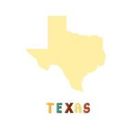 colección usa. mapa de texas - silueta amarilla vector