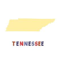 USA collection. Map of Tennessee - yellow silhouette vector