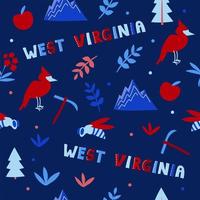 USA collection. Vector illustration of West Virginia heme. State Symbols