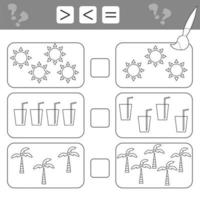 Counting Game for Preschool Children. Educational a mathematical game vector