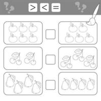 Math educational game for children. Addition worksheet - count and color vector