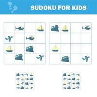 sudoku para niños. juego para niños en edad preescolar, lógica de entrenamiento vector