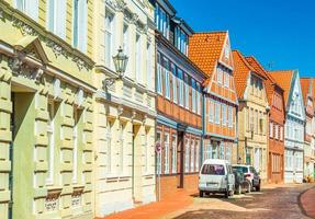 View of a typical German street with the traditional architecture. Stade, Germany photo
