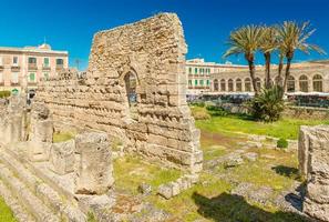 The Temple of Apollo on Ortygia, Ortigia Island. Important ancient Greek monument in Syracuse, Sicily, Italy photo