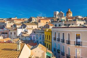 Cagliari - Sardinia, Italy - Cityscape of the old city center in the capital of Sardinia, wide angle view from the rooftop photo