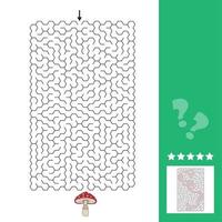 Abstract maze. Find the right path to the cute mushroom. Game for kids. vector