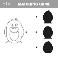 Shadow matching game for children. Find the right shadow vector