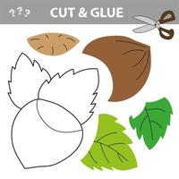 Use scissors and glue and restore the picture inside the contour with Hazelnut. vector