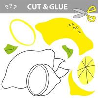 usa tijeras, corta partes de la imagen y pégalas para crear el limón. vector