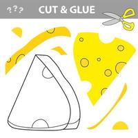 Use scissors, cut parts of the image and glue to create the cheese. vector