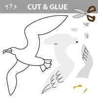 Use scissors and glue and restore the picture inside the contour with Seagull vector