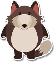 A wolf animal cartoon sticker vector