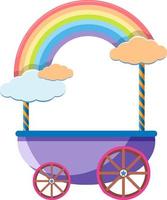 Candy stall cart decorated with rainbow vector