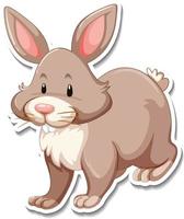 Rabbit cartoon character on white background vector