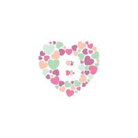 a simple and romantic heart B design vector