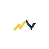 Mountain logo with simple and modern initials of the letter NV 4 vector